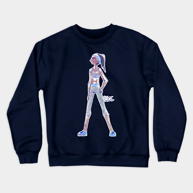 Fashion Illustration Babe 4 Crewneck Sweatshirt by BonBonBunny